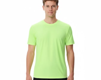 Hi-Vis Safety Tee, Men's Moisture-Wicking Poly Athletic Work Shirt