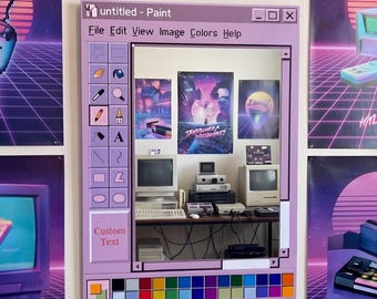 Espejo con pintura retro personalizada / Decoración de pared estética Y2K / Espejo de plexiglás plateado