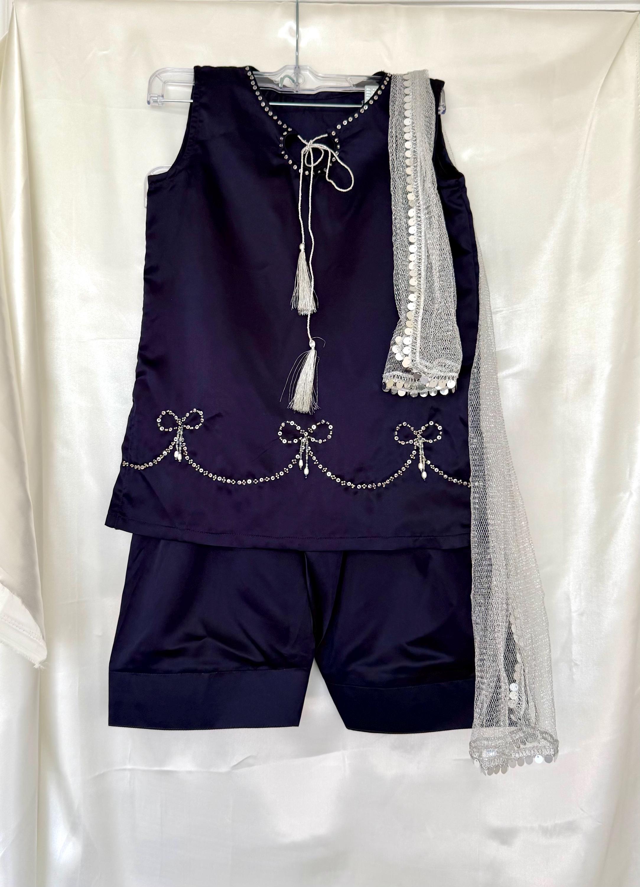 white christmas dresses Classic Black Dress Design – 3 Piece Stitched Suit for Women in Pakistan main image 1