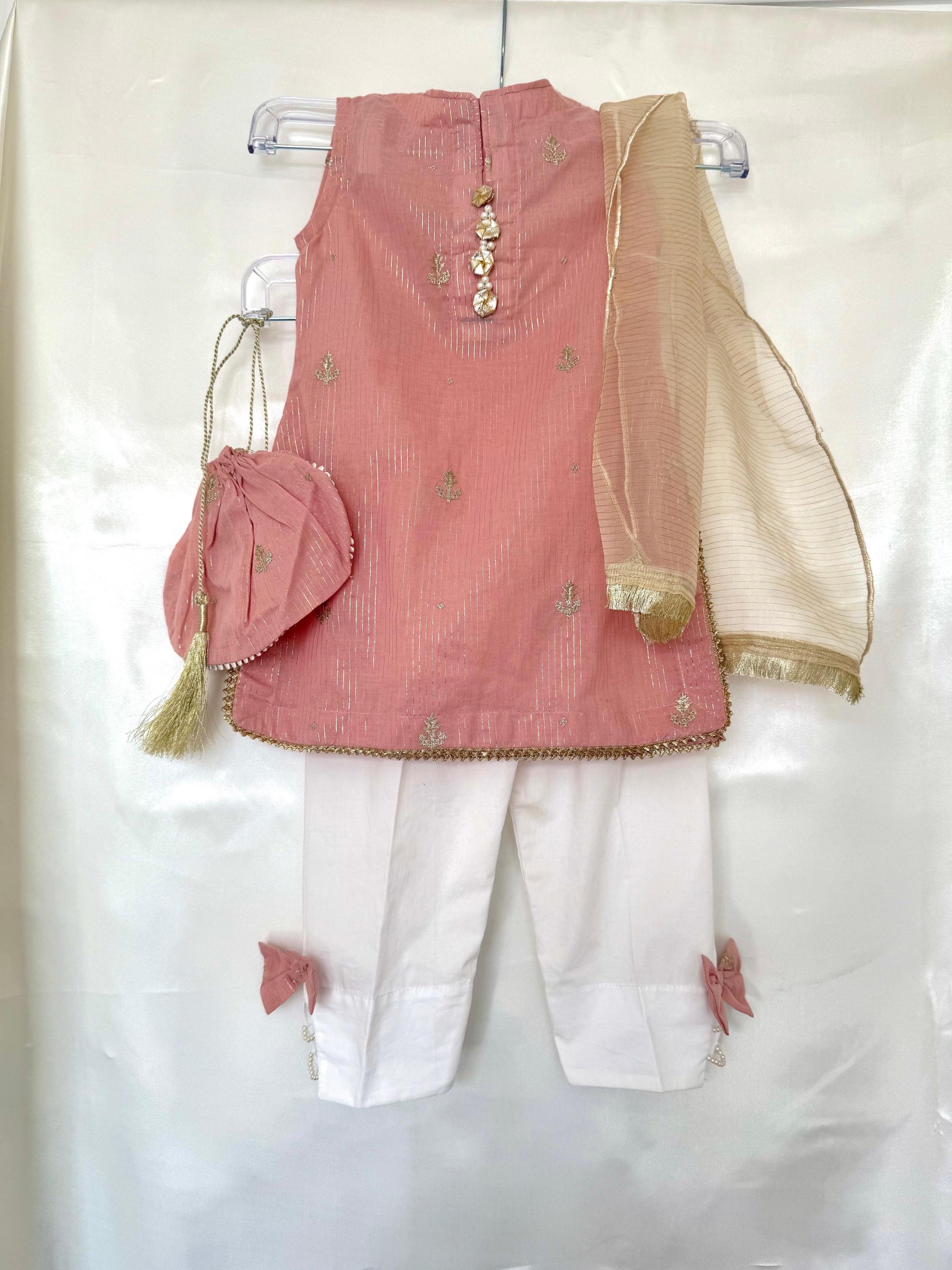 white christmas dresses Hot Pink Heavy Gota Work Anarkali Suit Set main image 1