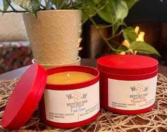 Hand Poured Beeswax Candle - 6 OZ