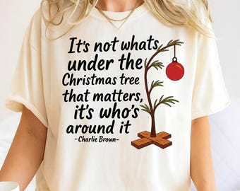 Charlie Brown Weihnachtsbaum PNG: Urlaub Zitat Design (Digitaler Download)