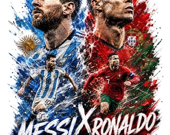 Messi Ronaldo Legends 2026 Soccer PNG, Argentina Portugal Rivalry Graphic (Digital Download)