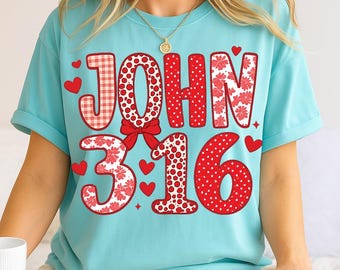 JOHN 3;16 PNG: Christian Bible Verse T-Shirt Design (Digital Download)