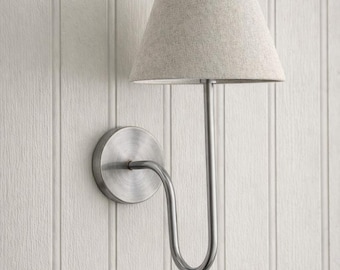 Elegant Brass Wall Sconce with Fabric Shade Lamp