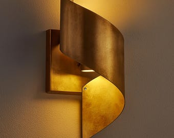 Spiral Brass Wall Sconce | Handmade Modern Lighting