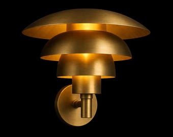 Solid Brass Vintage Wall Sconce, Rustic Outdoor Porch Light Fixture