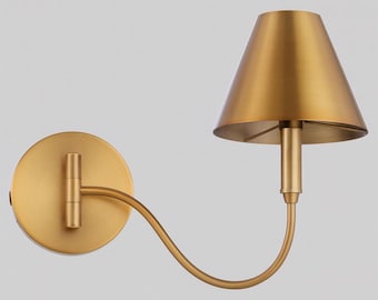 Handmade Brass Wall Sconce | Modern-Vintage Bedside Lamp