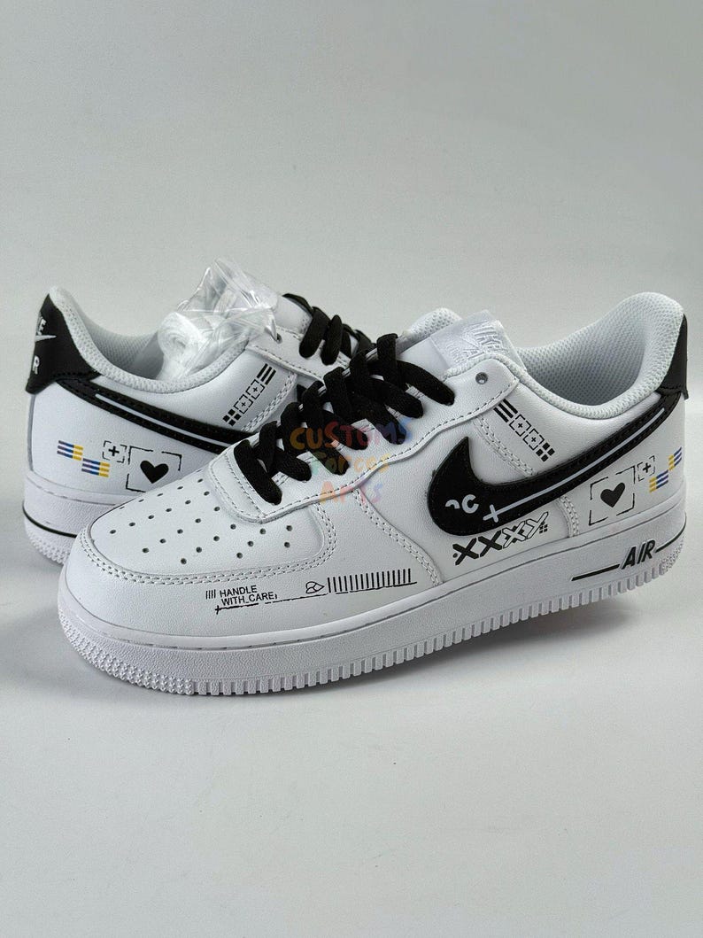 Custom Air Force 1 Print Stream Design Handpainted Sneakers Customised ...