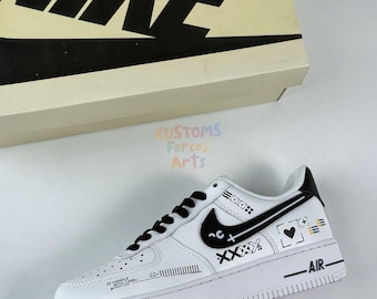 Benutzerdefinierte Air Force 1 Print Stream Design handbemalte Sneakers individuelles perfektes Geschenk für csgo Fans, Waschbeständigkeit Garantie.