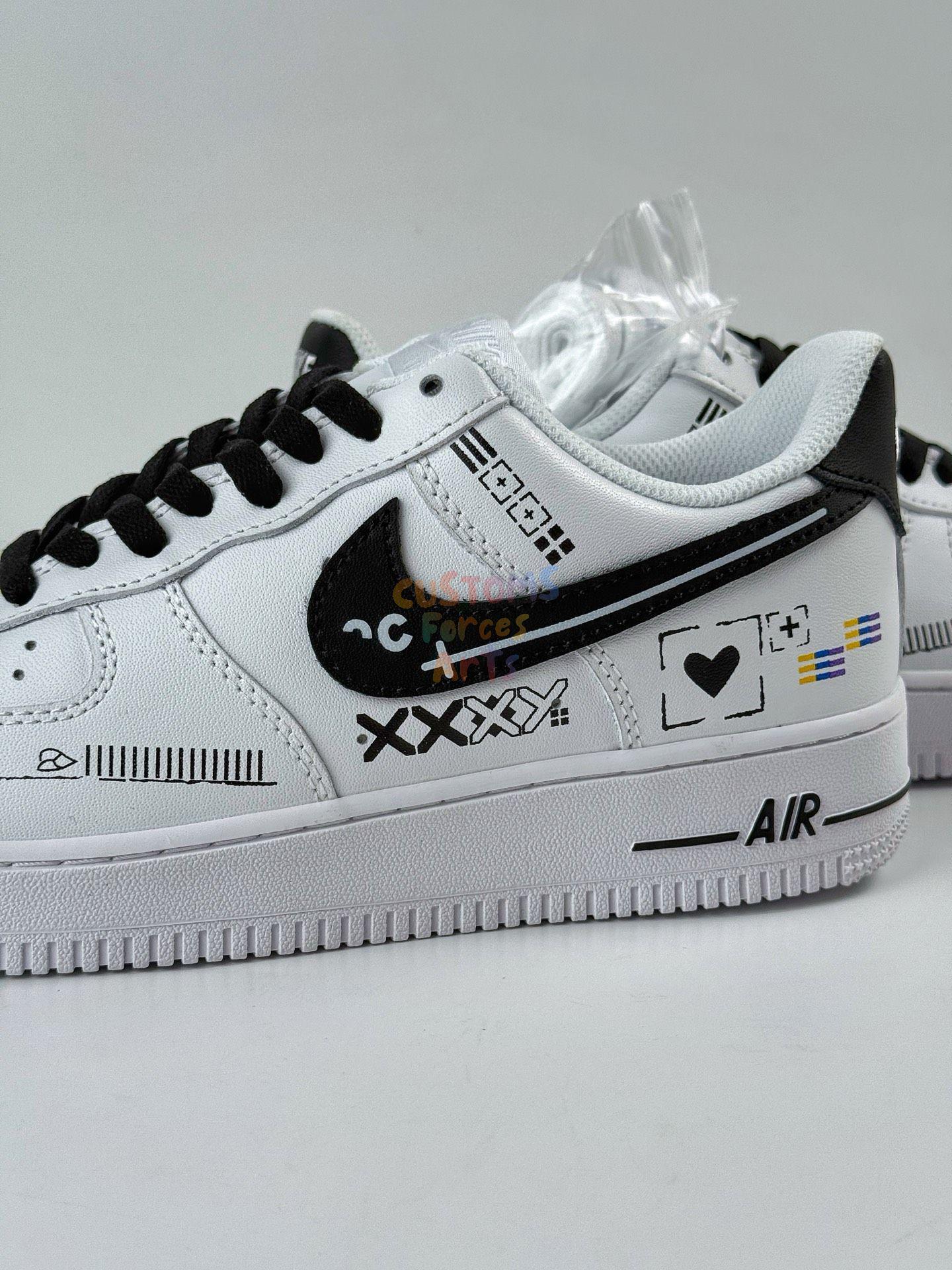 Custom Air Force 1 Print Stream Design Handpainted Sneakers Customised ...
