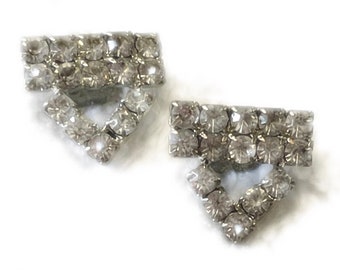 1950s Rhinestone Shoe Clips - Stones Are Bright (Photos Not Good!)