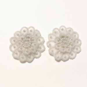 Pearl Beaded Shoe Clips - Wedding - Bridal - Formal - Vintage 1980s
