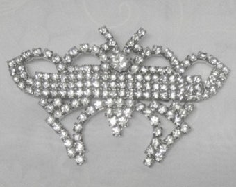 Crystal Rhinestone Hair Clip Butterfly - Bridal Jewelry Accessory - Vintage Czechoslovakia Crystals