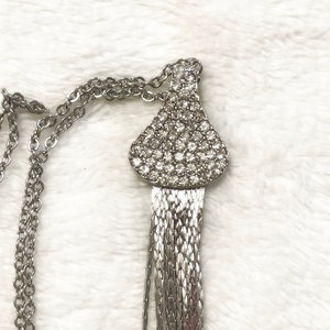 Rhinestone Necklace - Silver-tone Metal - Flashy Roaring 20s Style - Lia Sophia