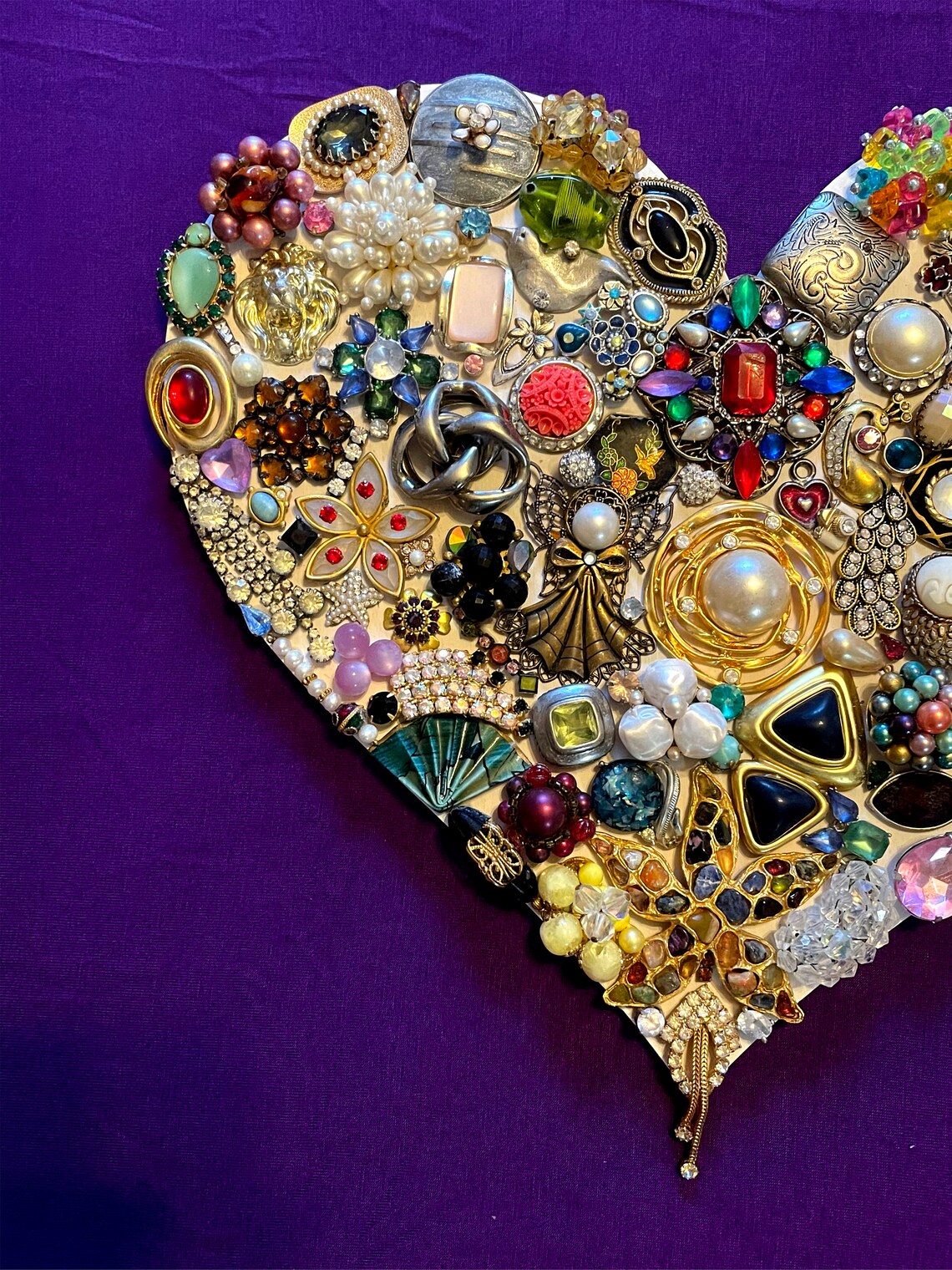 Large Heart Wall Art Vintage Jewelry Jewelry Art Etsy