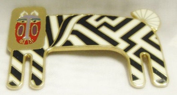 Laurel Burch ZZZEBRA Brooch - Retired Design and … - image 2
