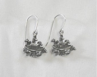 Noah's Ark Earrings - Solid Sterling Silver - Vintage