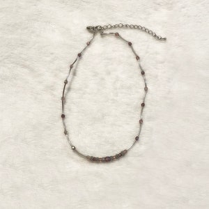 Lavender Rhinestone Necklace Choker - Lia Sophia