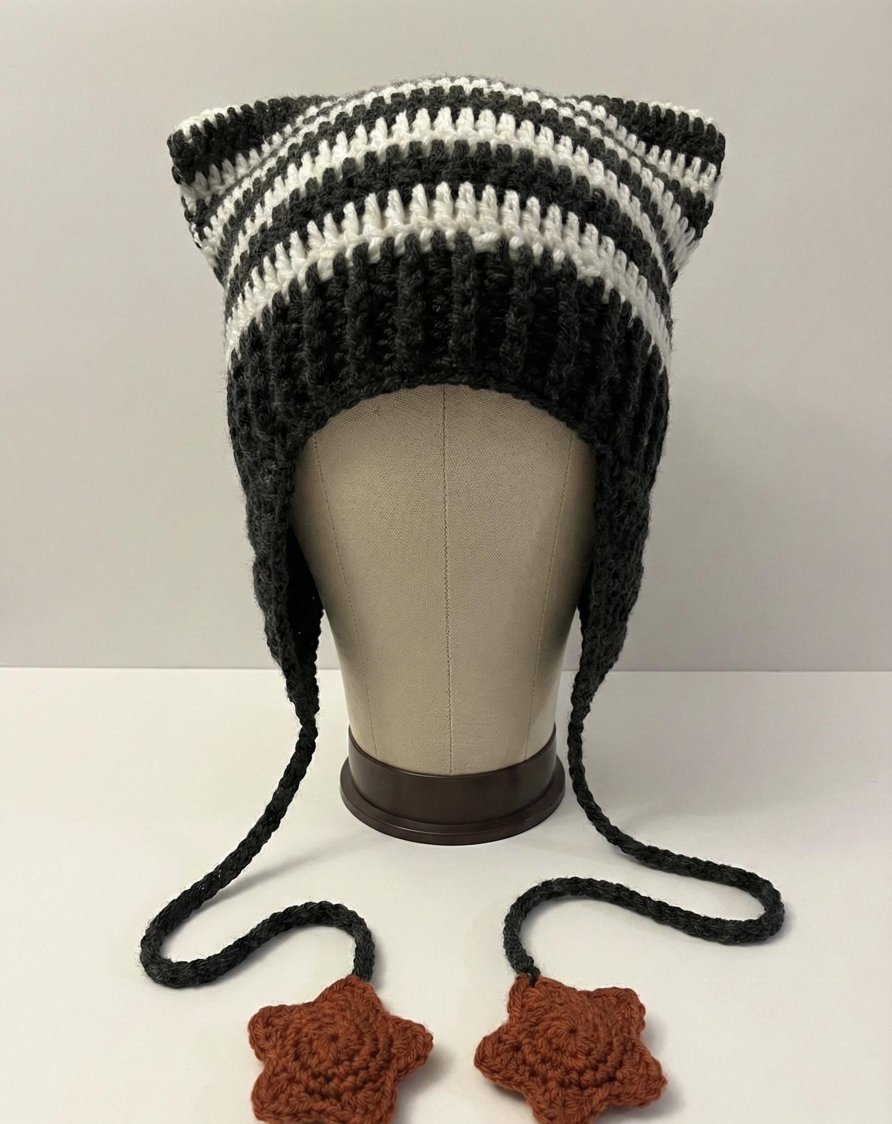Cat Ear Flap Hat with 3D Stars