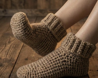 Modèle facile de chaussons côtelés au crochet | Chaussettes confortables PDF
