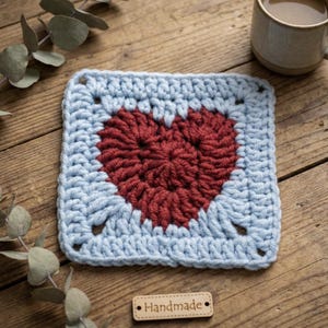 Solid Heart Granny Square Crochet Pattern (PDF) | Easy Valentine’s Day Motif