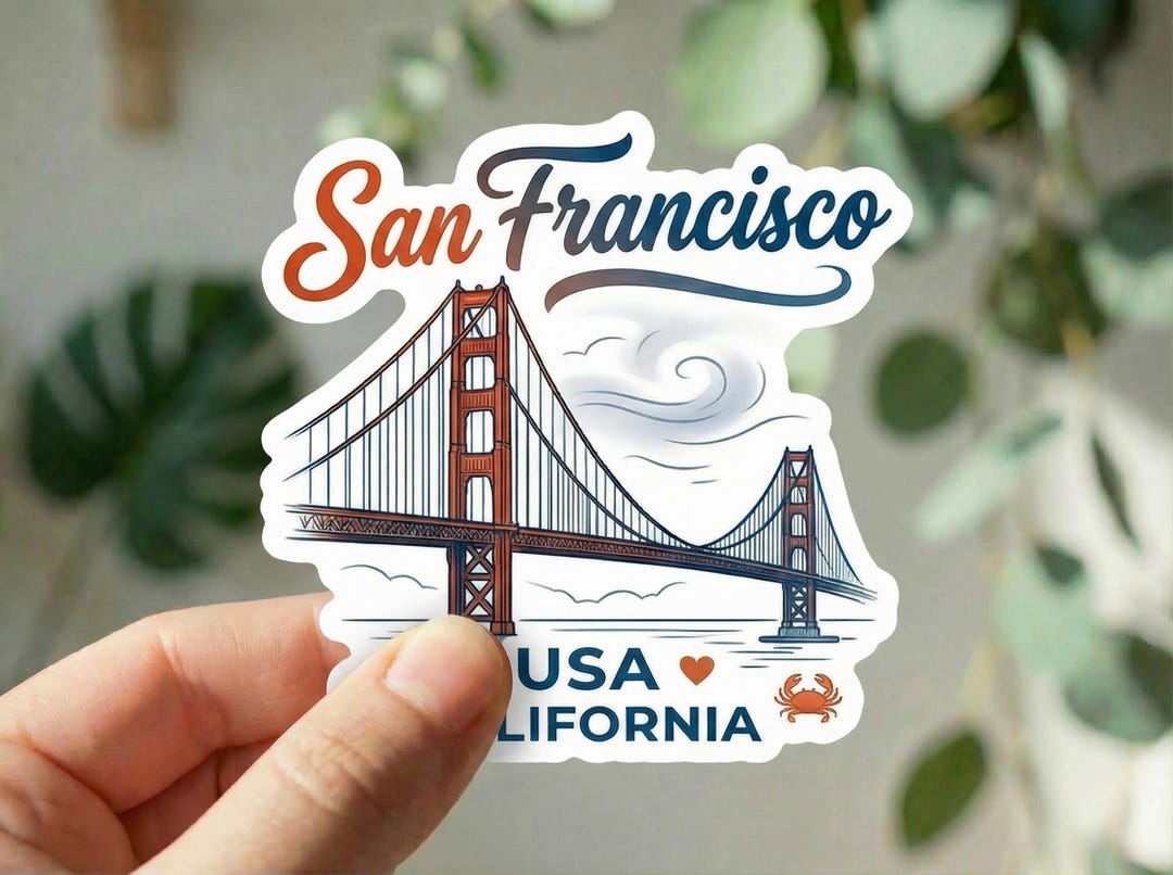 Sf Sticker San Francisco Sticker, Golden Gate Bridge Travel Sticker, California ...