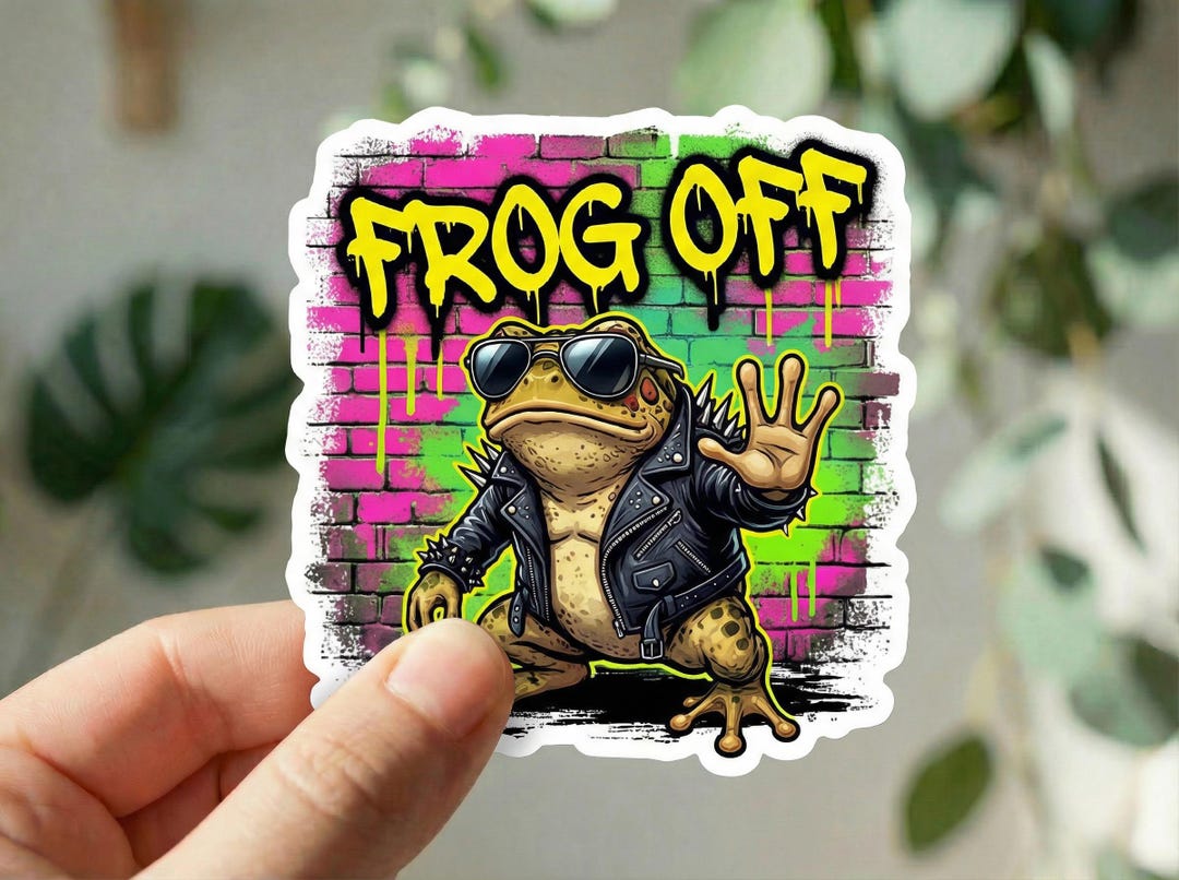 Frog off Toad Sticker, Funny Punk Frog Sticker, Sarcastic Frog Sticker ...