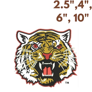 Parche bordado de los Tigres de la Universidad Estatal de Grambling Archivos de bordado en 4 tamaños para amantes de los animales