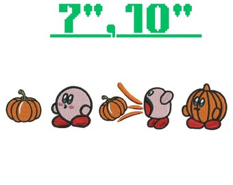 Stickmuster „Kürbis-Kirby“ | Lustige Herbst-Stickdatei | Halloween-Download | Niedliche Kürbis-Applikation | PES DST JEF