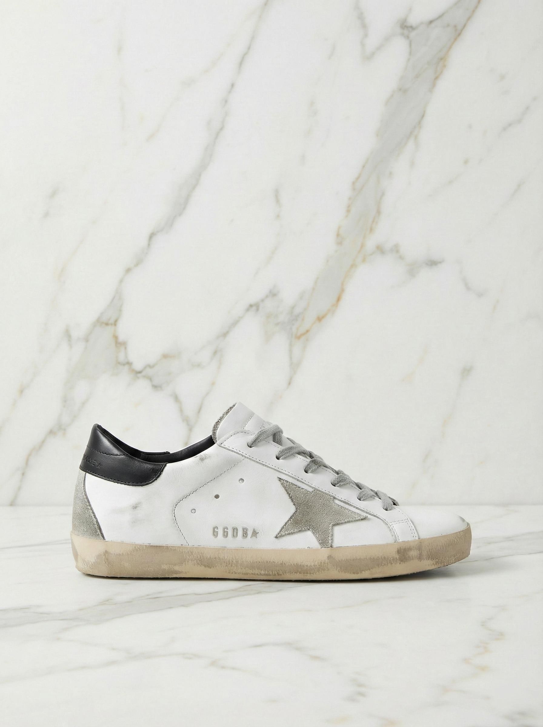 GGDB  white leather silver star distressed sneaker, men’s size 8 Golden Goose Men main image 2