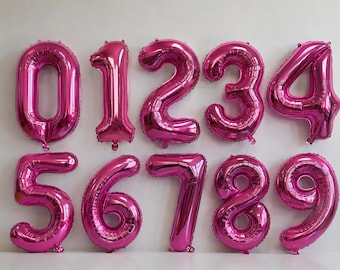 40" Hot Pink Giant Number 5, 6, 7, 8 Helium Party Balloons: Foil Birthday Party Decoration