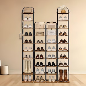 Wooden Multi Tier Shoe Rack | Entryway Shoe Rack | Tall Shoe Rack | Narrow Shoe Rack | Shoe Tower | Corner Shoe Rack | Housewarming Gift