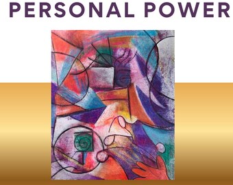 Abstrakcyjny wydruk „Personal Power” | Żywa, kolorowa sztuka ścienna | Ekspresjonistyczny wydruk | Inspirujący wystrój | Natychmiastowe pobranie