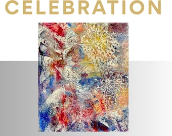 Zestaw 2 grafik „Celebration” | Sztuka ścienna | Kolorowe, abstrakcyjne wydruki | Spokojna dekoracja | Natychmiastowe pobranie
