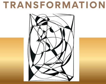 Zestaw 3 wydruków „Transformacja” | Minimalistyczne czarno-białe rysunki | Elegancki wystrój | Natychmiastowe pobranie