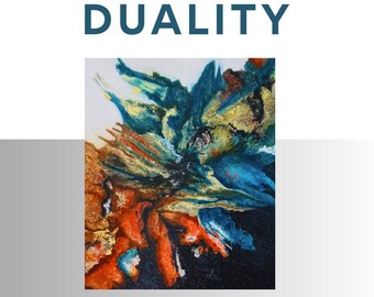 Abstrakcyjny wydruk artystyczny „Duality” | Teksturowany, ziemisty | Organiczny, spokojny wystrój | Grafika do druku | Natychmiastowe pobranie