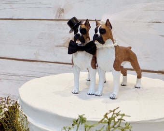 Boxer Dog Wedding Cake Topper | Animal Cake Topper | Pet Wedding | Mans Best Friend | Cake Decoration | Wedding Decor | Dog Cake Topper