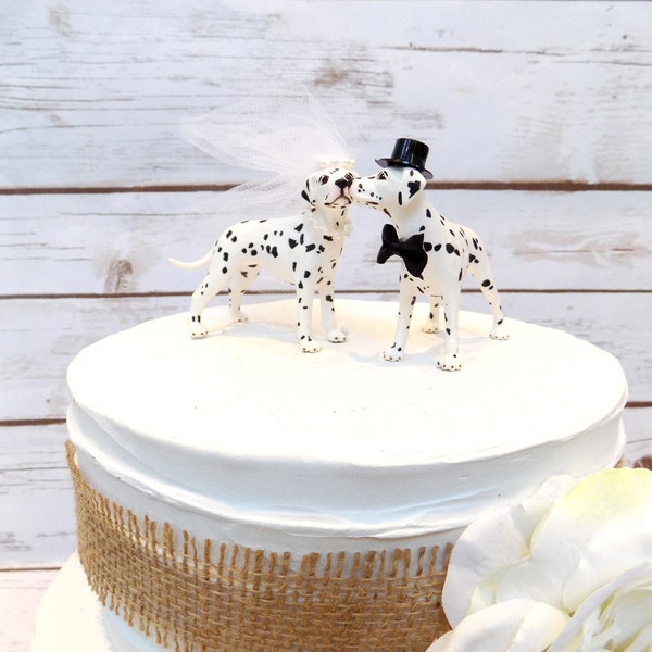 Dalmatian Dog Cake Topper | Wedding Cake Topper | We Do Too Pet Cake Decoration | Funny Animal Cake Topper | Fireman Wedding | Wedding Decor