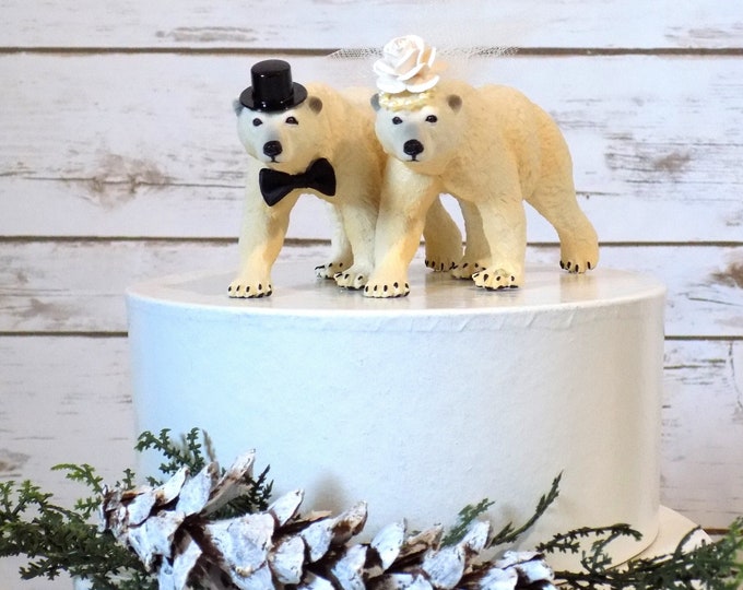 Polar Bear-customized-family-wedding-cake Topper-winter-bear-lover ...