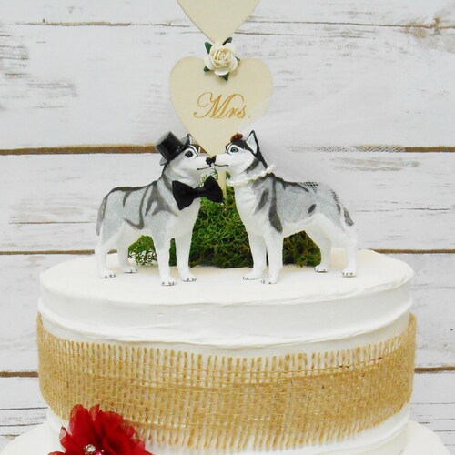 Siberian Husky Dog Wedding Cake Topper Animal Pet Cake - Etsy Norway