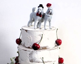 Poodle Wedding Cake Topper | Animal Cake Topper | Pet Dog Wedding Cake Decoration | Wedding Decor | Dog Cake Topper