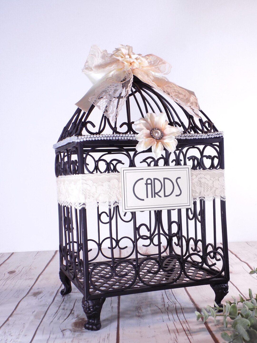 Victorian-style Wedding Birdcage Card Holder | Wedding Card Box - Etsy