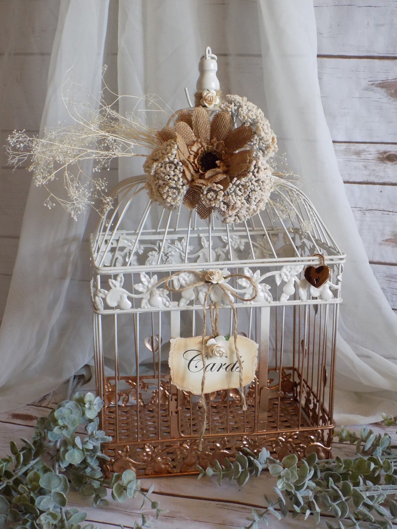 Large Wedding Birdcage Card Holder Rustic Wedding Decor Etsy