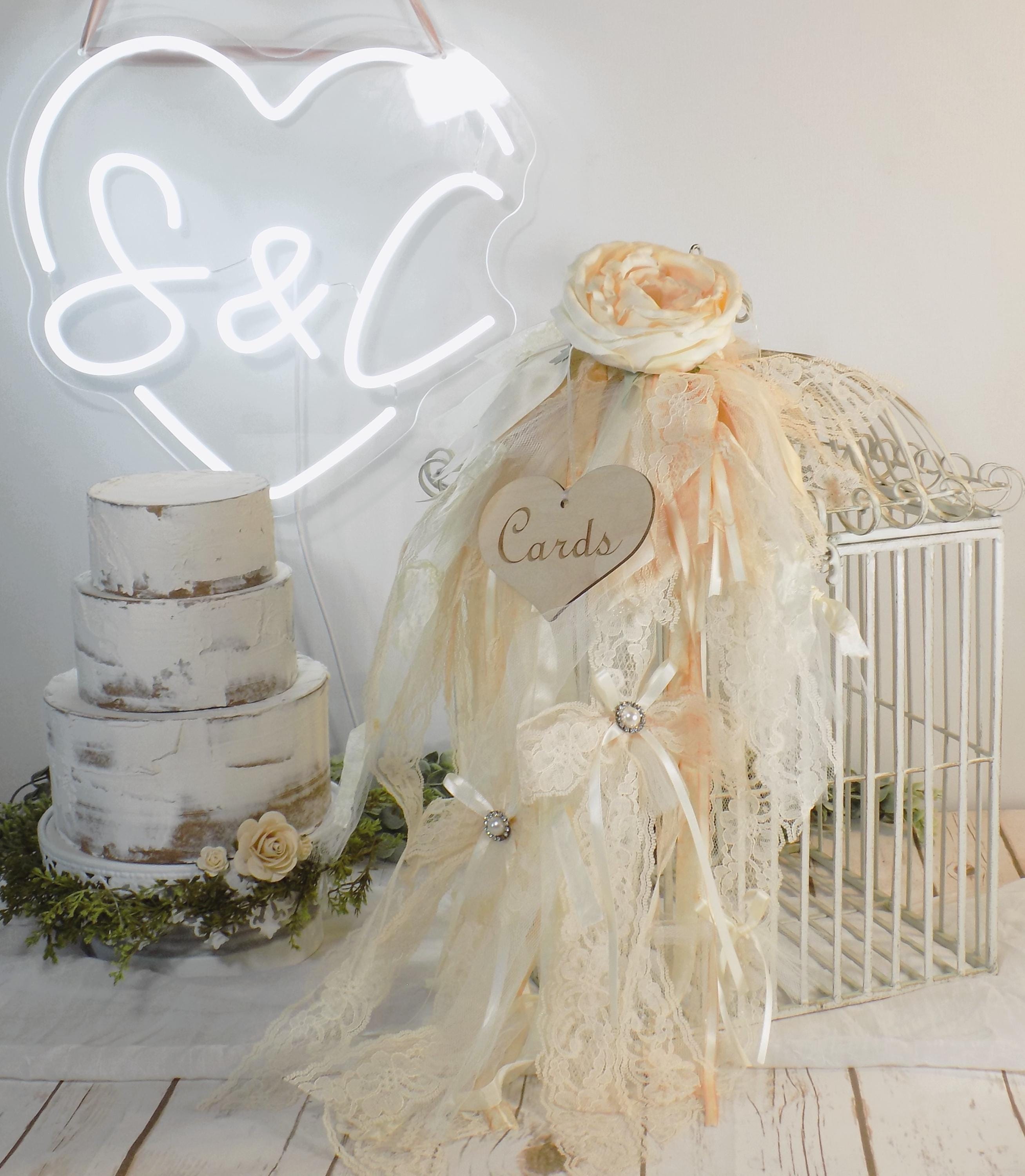Extra Large Vintage Style Shabby Birdcage Card Holder Box | Wedding ...