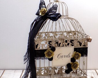 Small Gold Wedding Birdcage Card Holder | Gold Birdcage | Gold Wedding ...