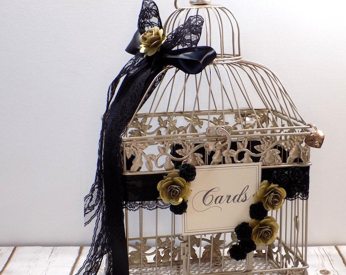 Small Gold Wedding Birdcage Card Holder | Gold Birdcage | Gold Wedding ...