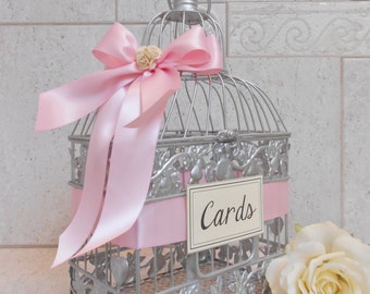 Silver Birdcage Wedding Card Box | Wedding Card Holder | Birdcage Card Holder | Wedding Decor | Choose Your Colors