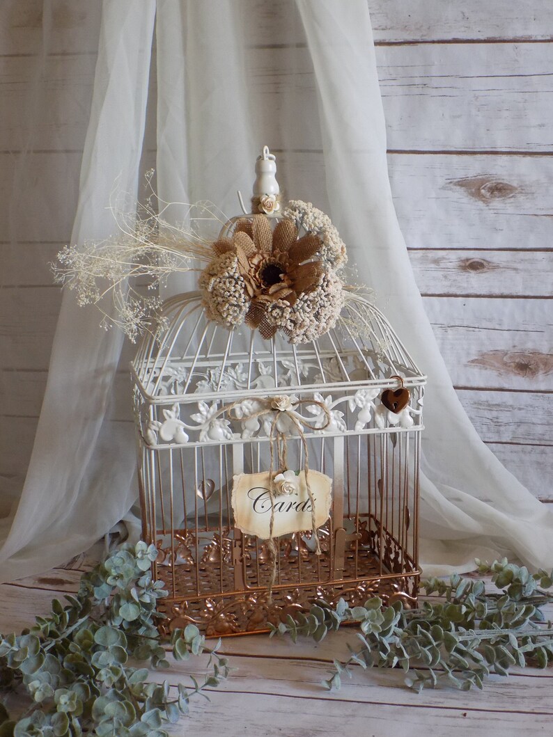 Large Wedding Birdcage Card Holder Rustic Wedding Decor Etsy