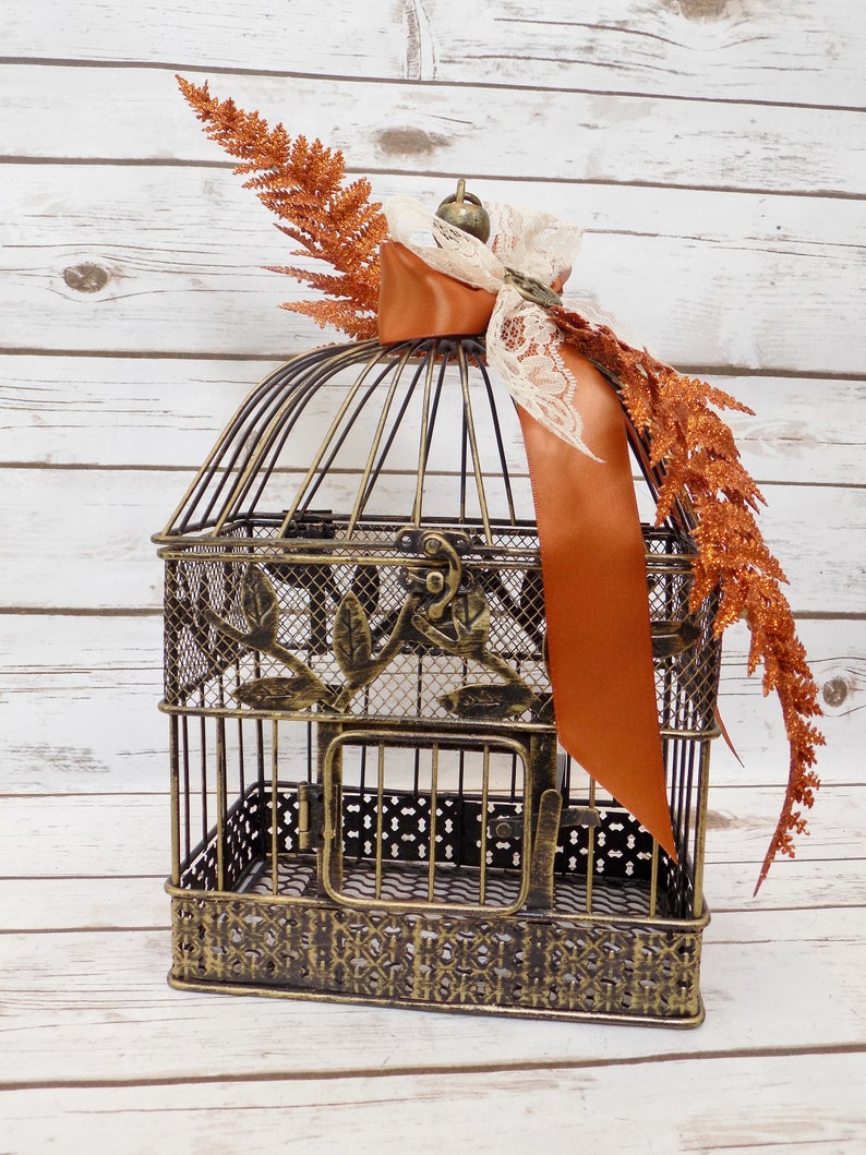 Gold Birdcage Decoration Wedding Card Box Birdcage Card Etsy